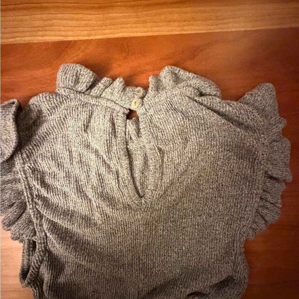 Alya Gray Ruffled V-Neck Mini Dress - Picture 2 of 3